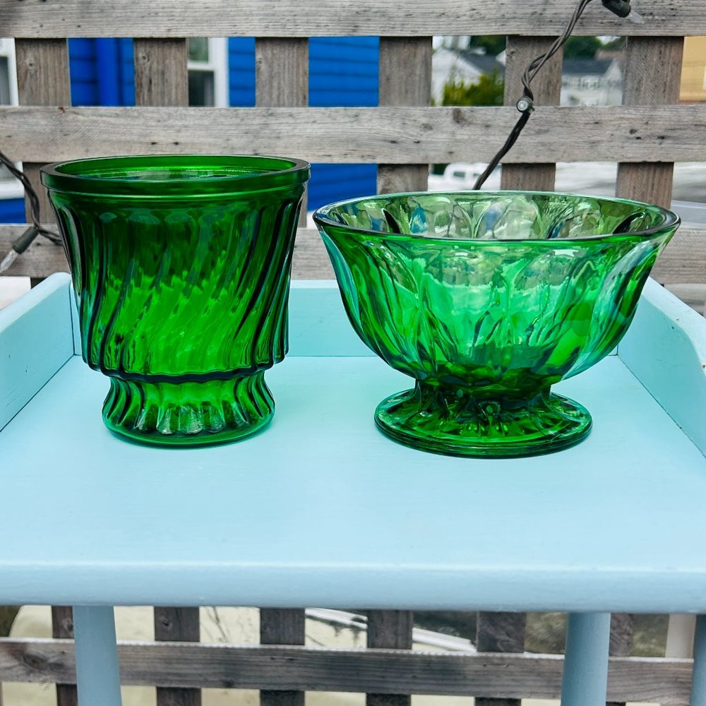 Vintage Anchor Hocking Green Glassware Bundle! - Picture 1 of 15